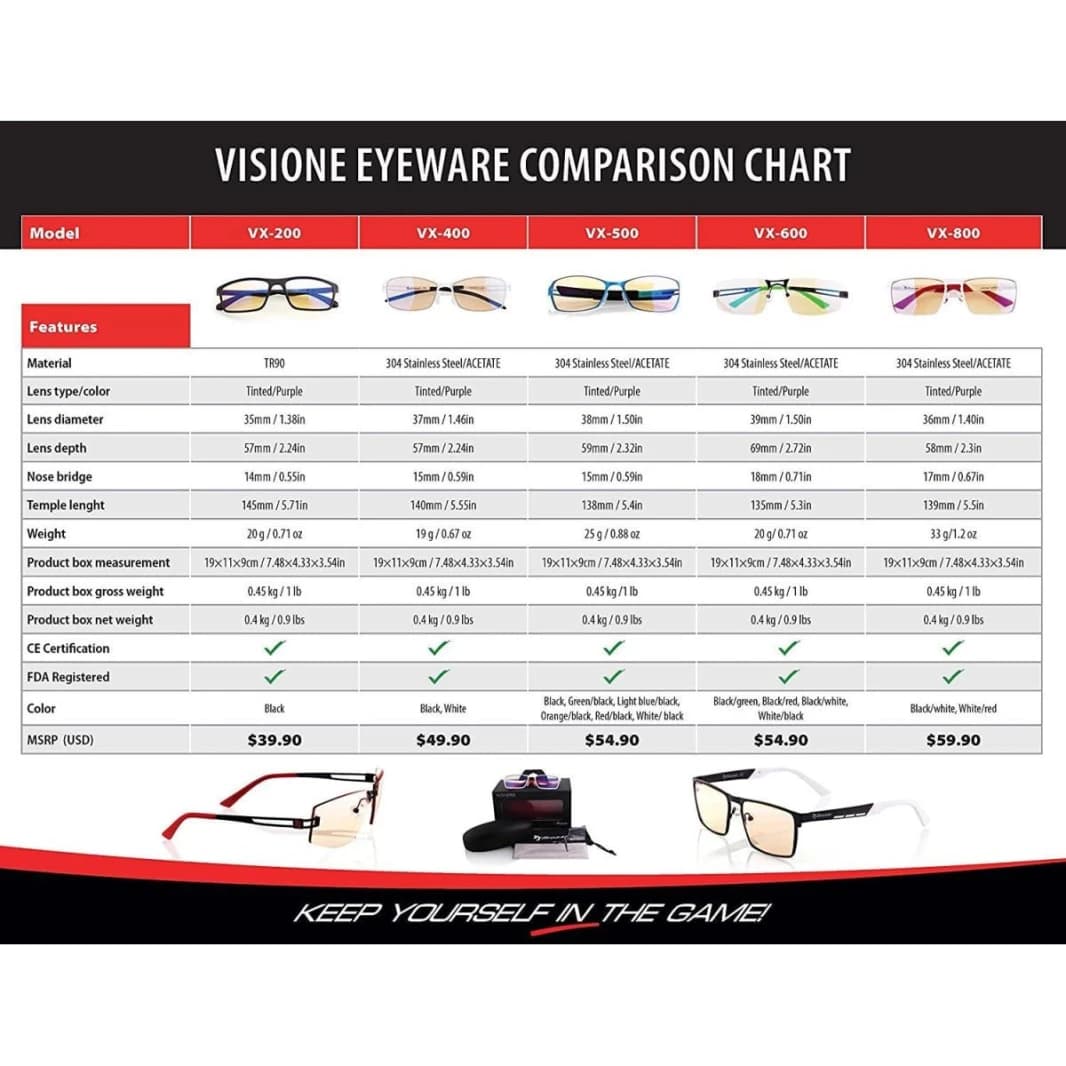 Arozzi Visione VX 200 Computer Gaming Glasses Black