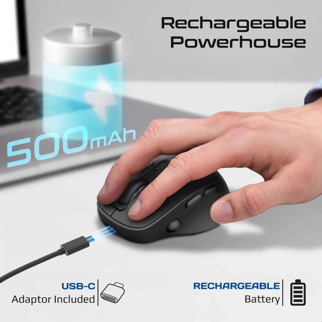 Promate Blix 3m Computer Mouse with OLED Display, RGB Lighting