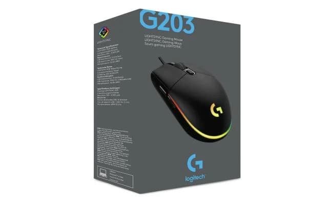 Logitech G203 Wired Gaming Mouse with RGB and Programmable Buttons