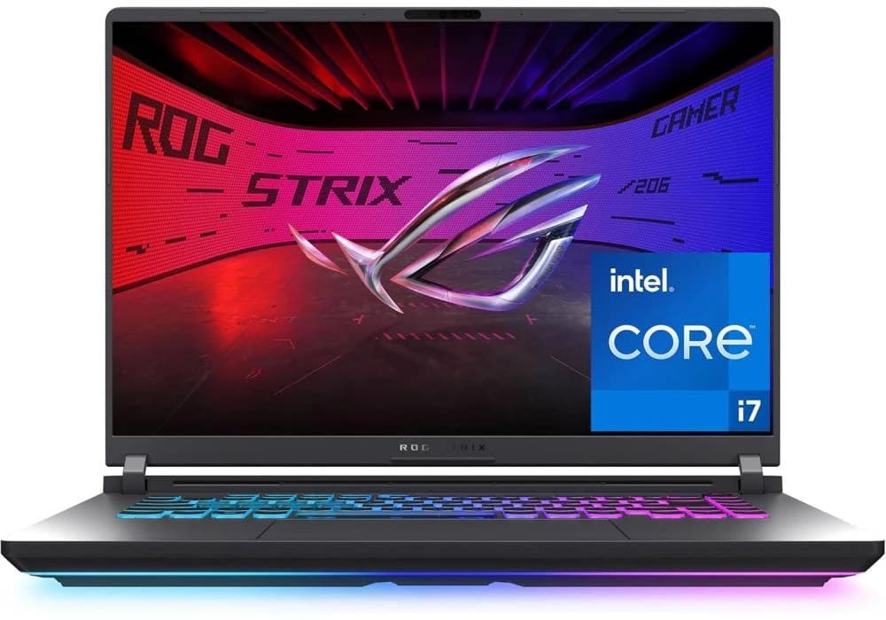 كمبيوتر محمول للألعاب ASUS ROG Strix G16، معالج Intel® Core™ i7، بطاقة رسومات NVIDIA® GeForce RTX™ 5050، 16GB DDR5، شاشة 16 بوصة FHD+ 165Hz - رمادي الكسوف