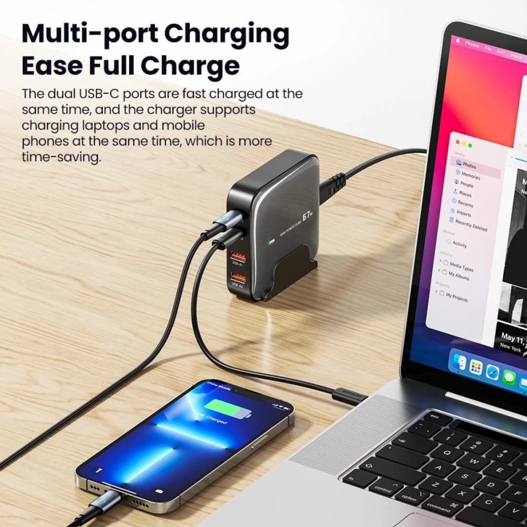 Toocki 67w 4 Port USB PD Charger with Fast Charging