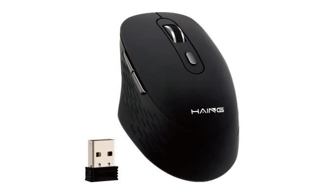 Haing Hi T18 Optical USB Computer 2.4G Wireless Mouse with Type C Adapter