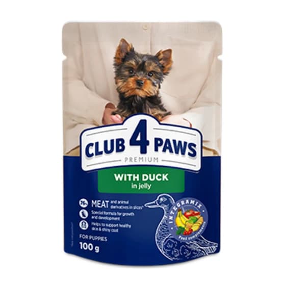 Club4paws Premium Small Breed Puppy Duck In Jelly 100g