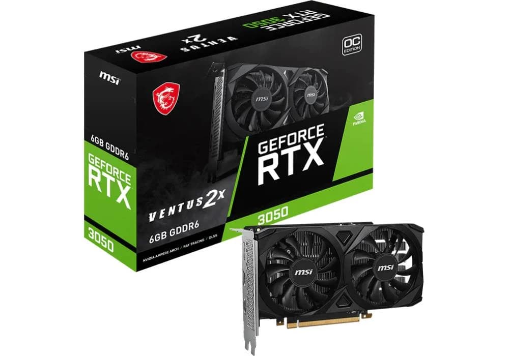 MSI GeForce RTX 3050 VENTUS 2X E 6GB OC Graphics Card