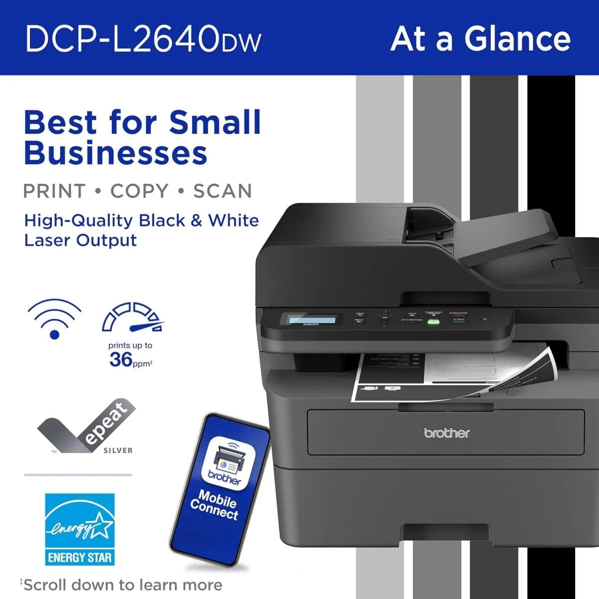 Brother DCP-L2640DW Wireless Mono Laser 3-In-One Printer
