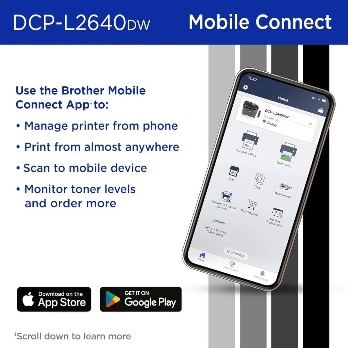 Brother DCP-L2640DW Wireless Mono Laser 3-In-One Printer