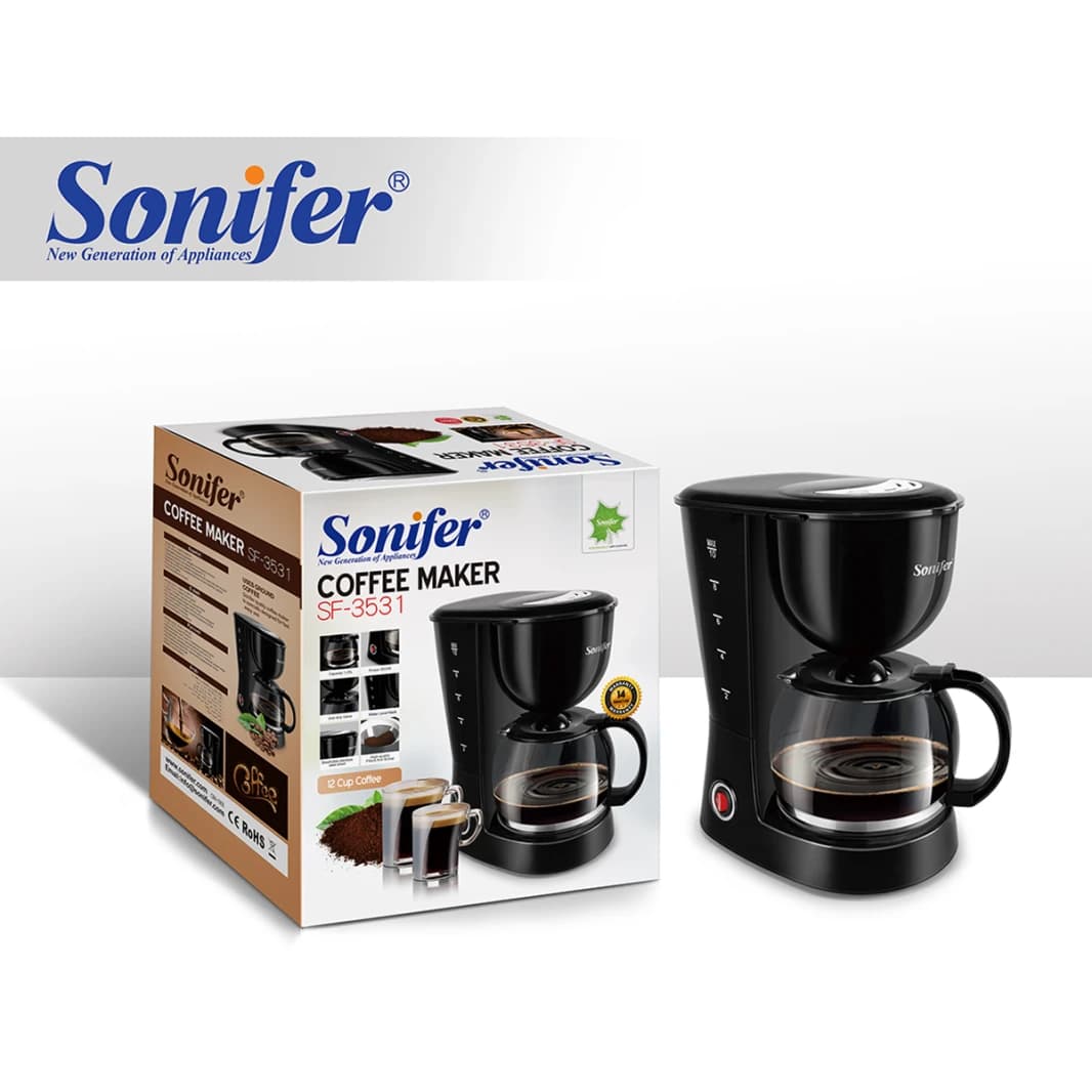 Sonifer Drip Coffee Maker 10-12 Cups, 800W