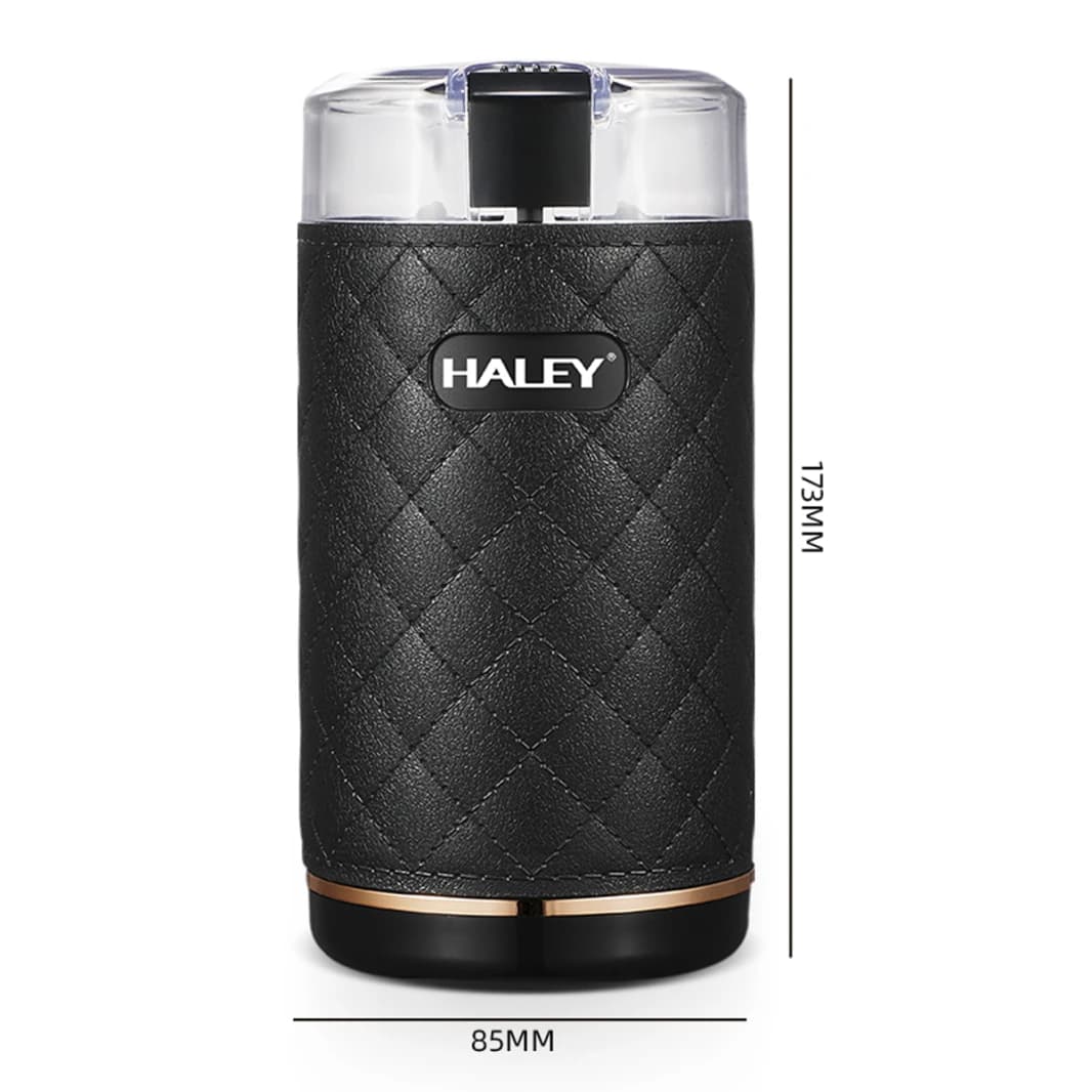 Portable Electric Coffee Grinder with Stainless Steel Blades by HALEY
