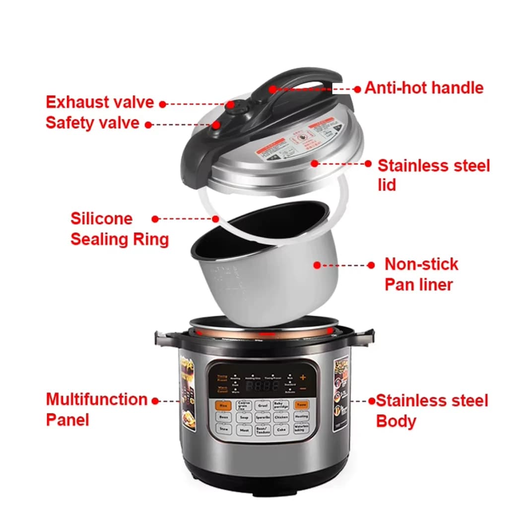Electric Pressure Cooker 8L 1300W with 24 Programs by HALEY
