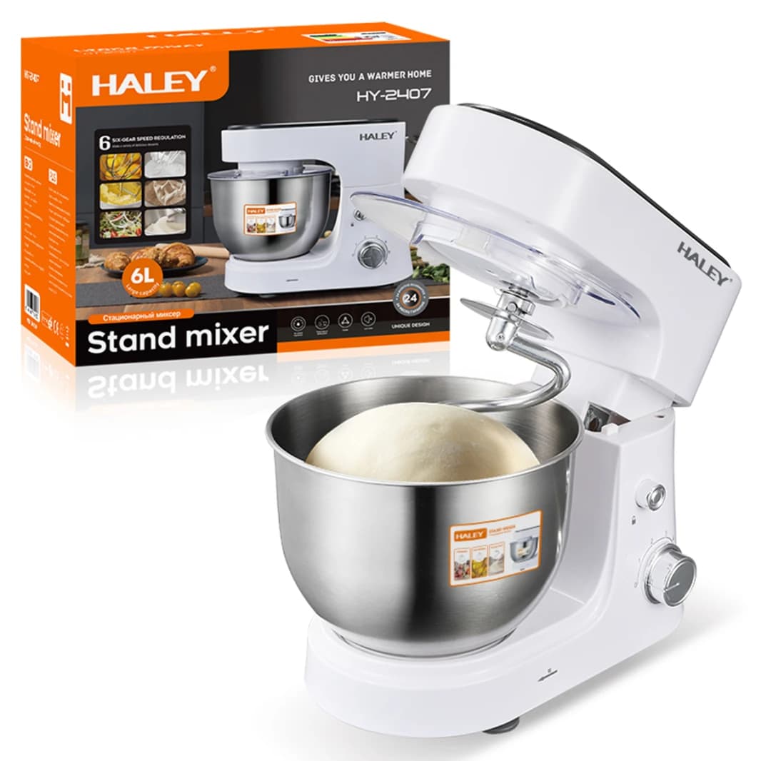 Electric Mixer 6L Stainless Steel 1200W by HALEY