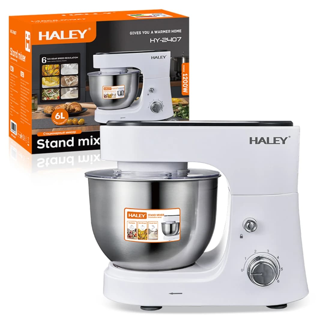 Electric Mixer 6L Stainless Steel 1200W by HALEY
