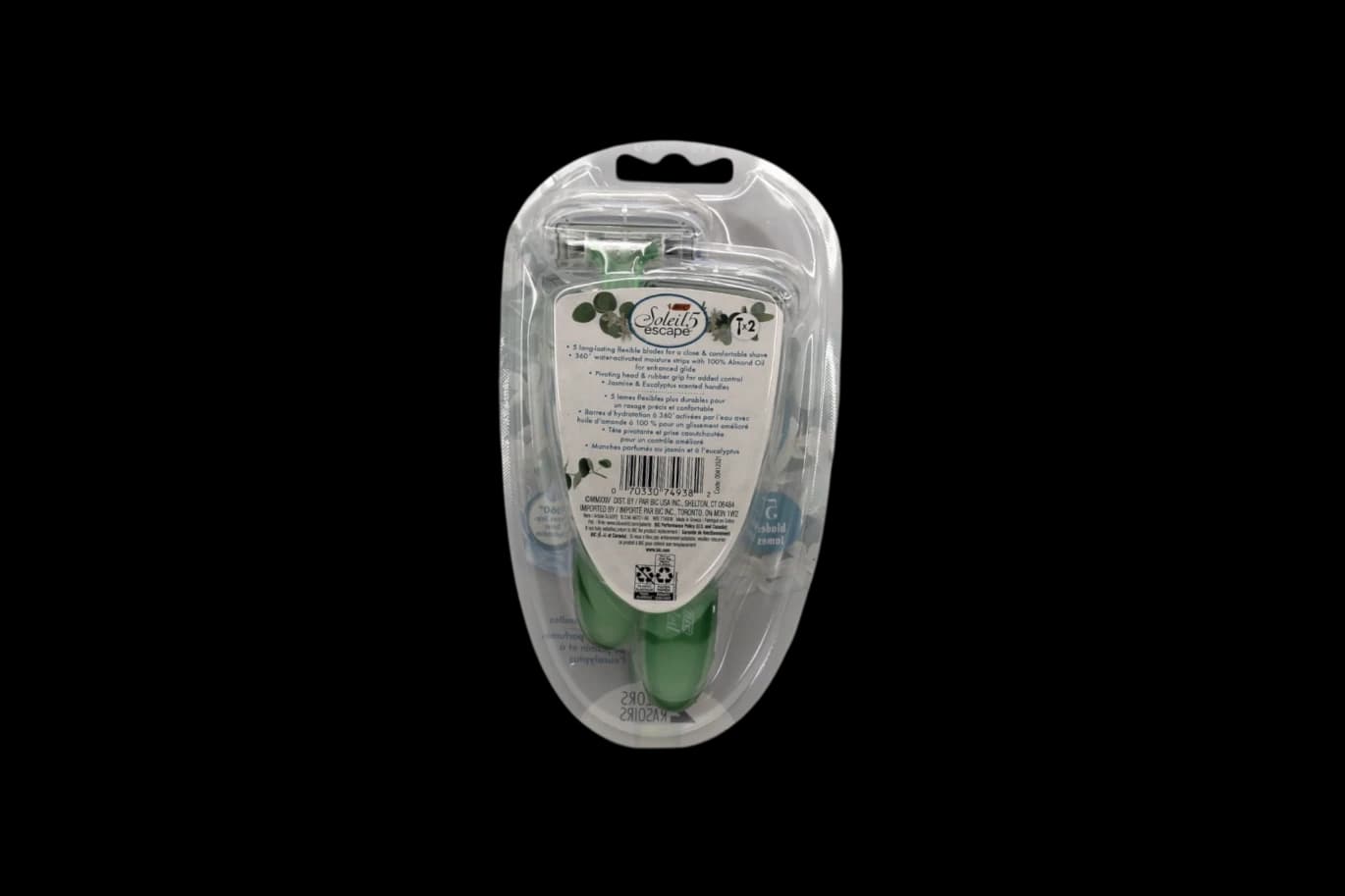 BIC Soleil 5 Escape Women's Razor with Jasmine Scent, 5 Blades, 2 Pack