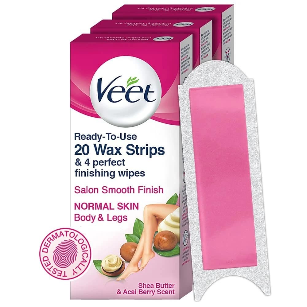 Veet Wax Strips for Normal Skin - 20 Strips & 4 Wipes