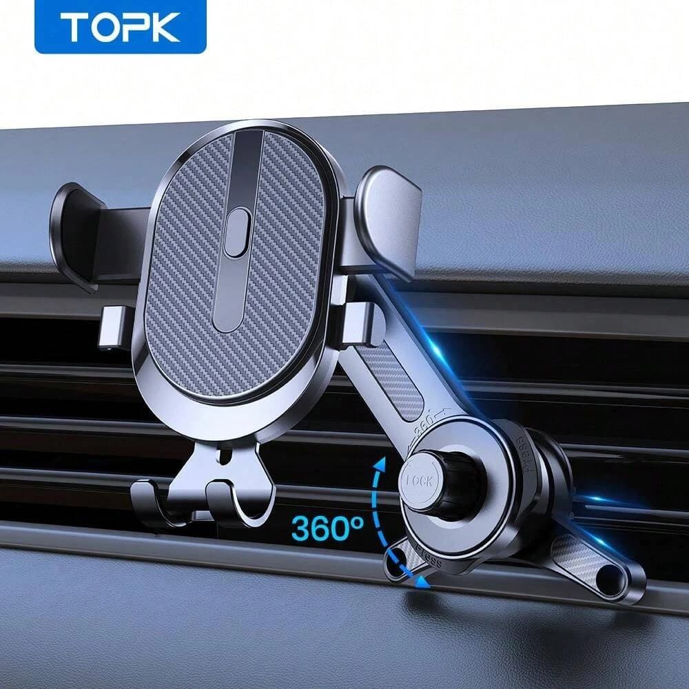 TOPK Auto-Locking 360° Rotating Car Phone Holder