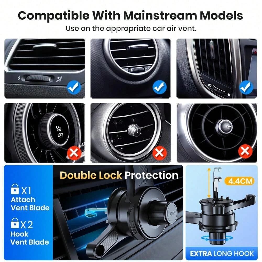 TOPK Auto-Locking 360° Rotating Car Phone Holder