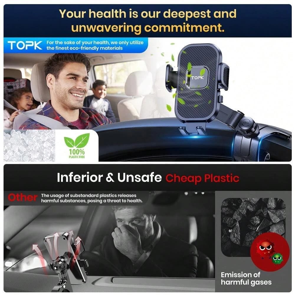 TOPK Car Dashboard Phone Mount with Secure Grip