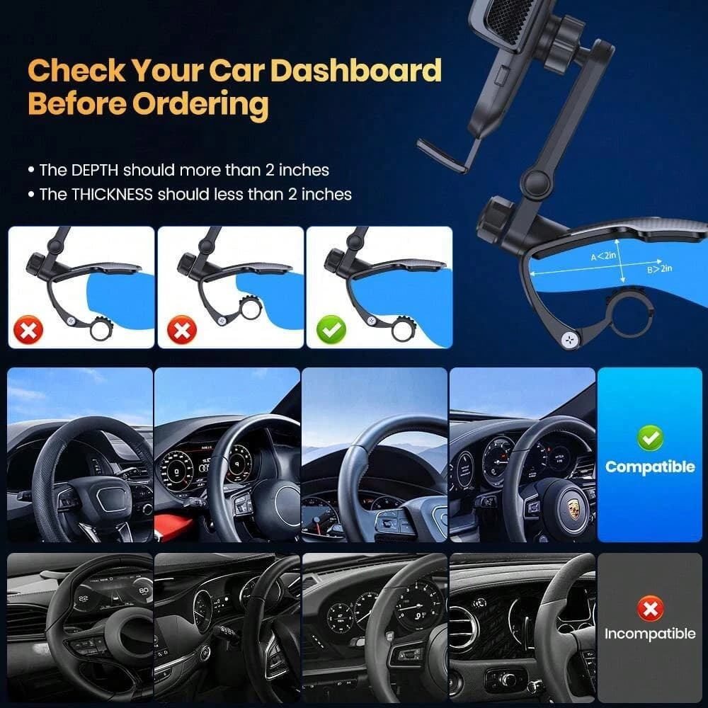 TOPK Car Dashboard Phone Mount with Secure Grip