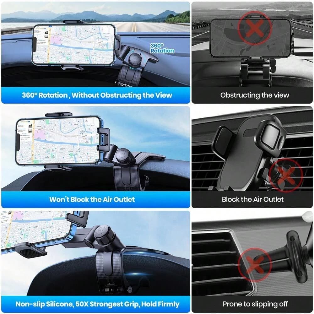 TOPK Car Dashboard Phone Mount with Secure Grip