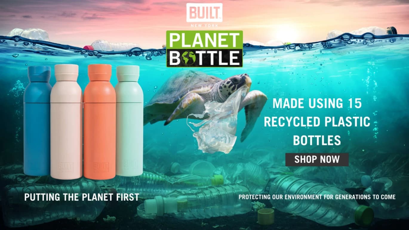 BUILT Planet Bottle - Blue (500 ml)