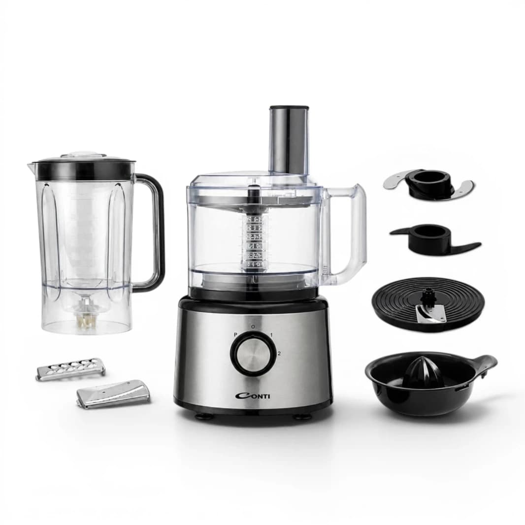 CONTI Food Processor FP 75001 BS – 19 Functions, 750W, 6 Accessories