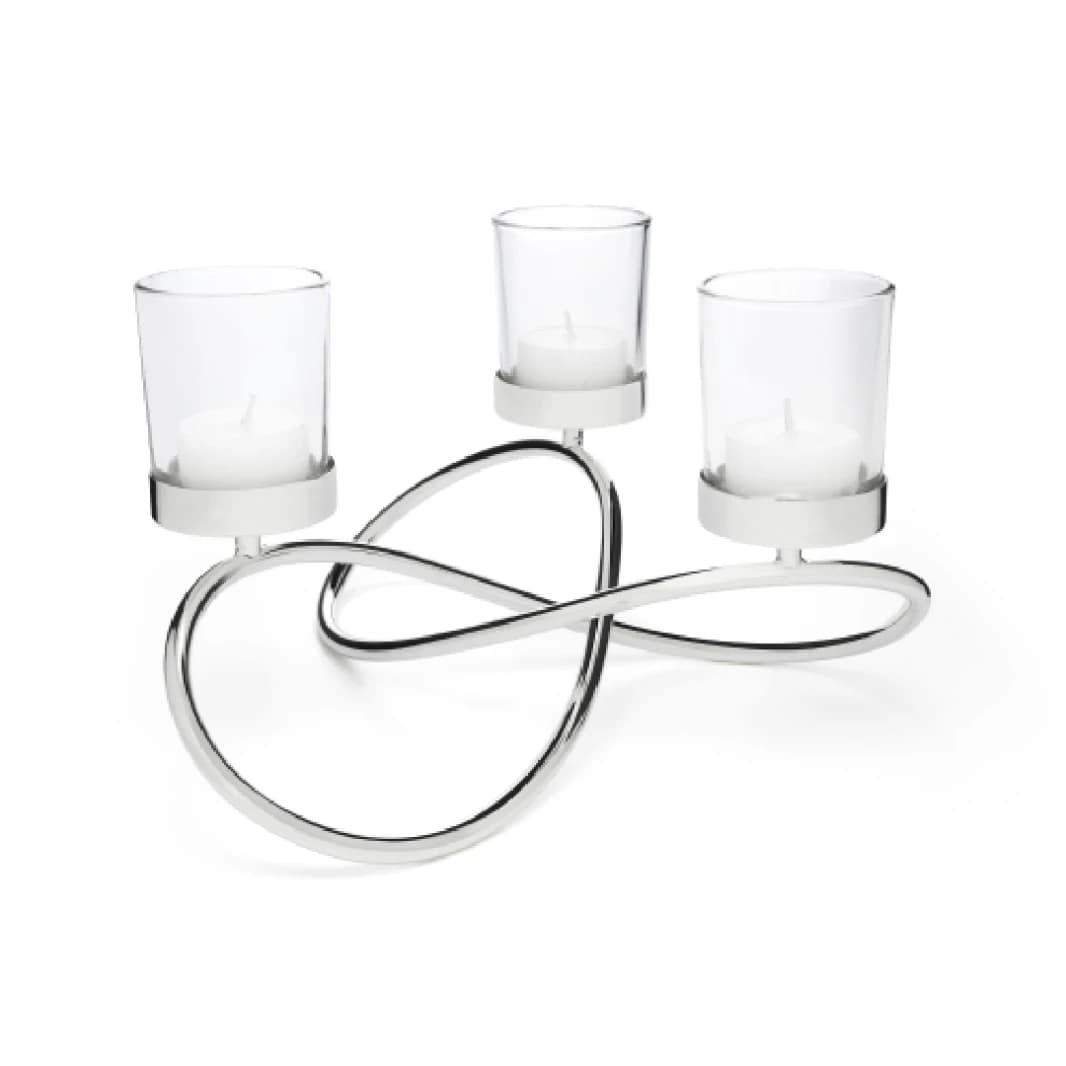 Tealight Holder Infinity Silver Color
