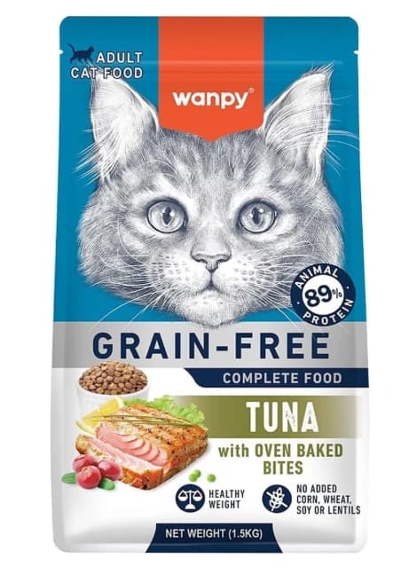 Wanpy Grain-Free Complete Cat Food for Adults - Tuna Recipe 1.5kg