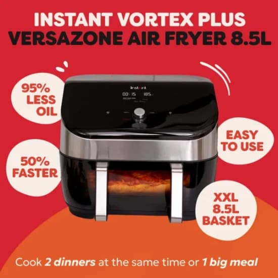 Instant Pot Vortex Versa Zone Fryer with Clear Cook, 8.5L, 1700W, Black