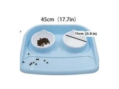 Double Pet Food Bowl for Cats and Dogs