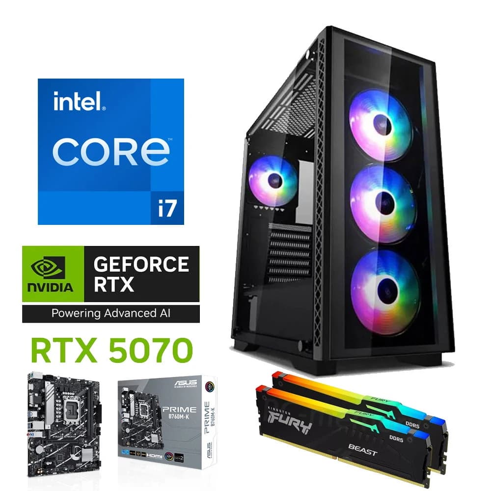 Gaming PC Intel Core i7-13700F with RTX 5070 12GB and 16GB RAM