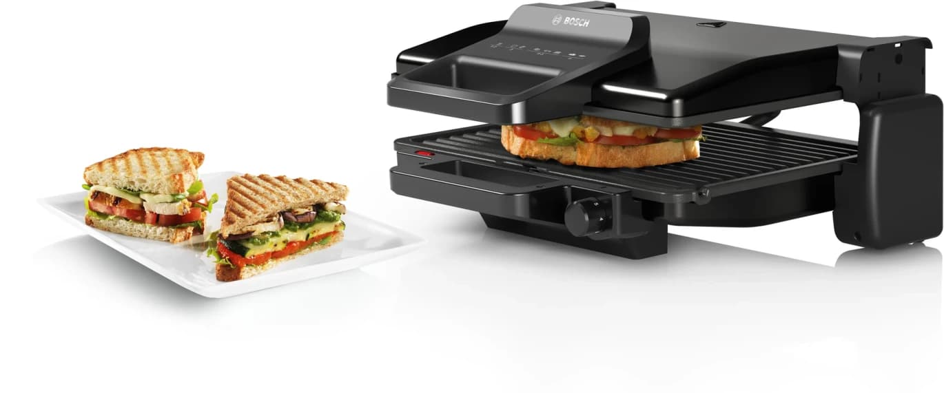 Bosch TCG3323 Contact Grill 2000W Black with 3 Grilling Positions