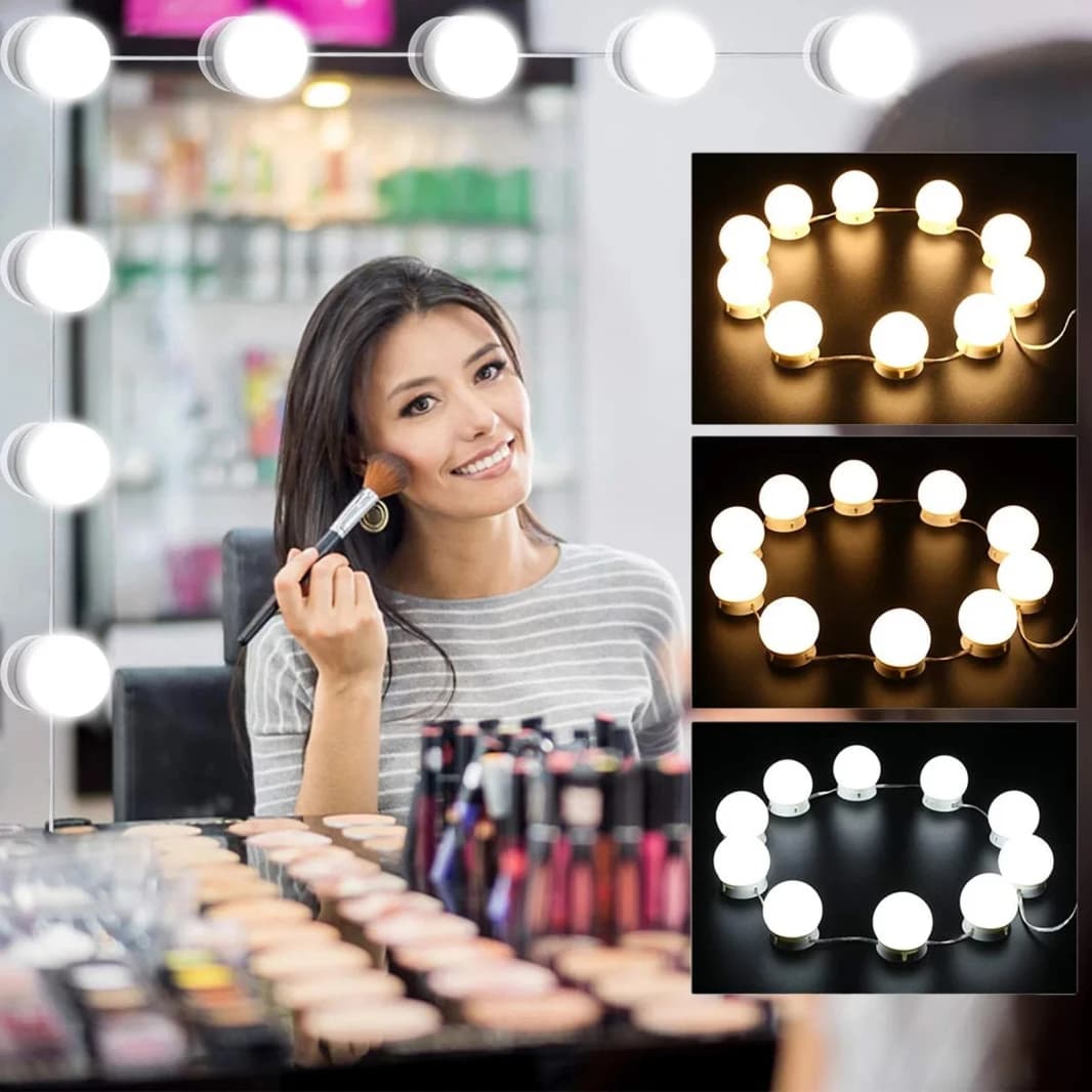 Adjustable LED Mirror Light with 10 Bulbs