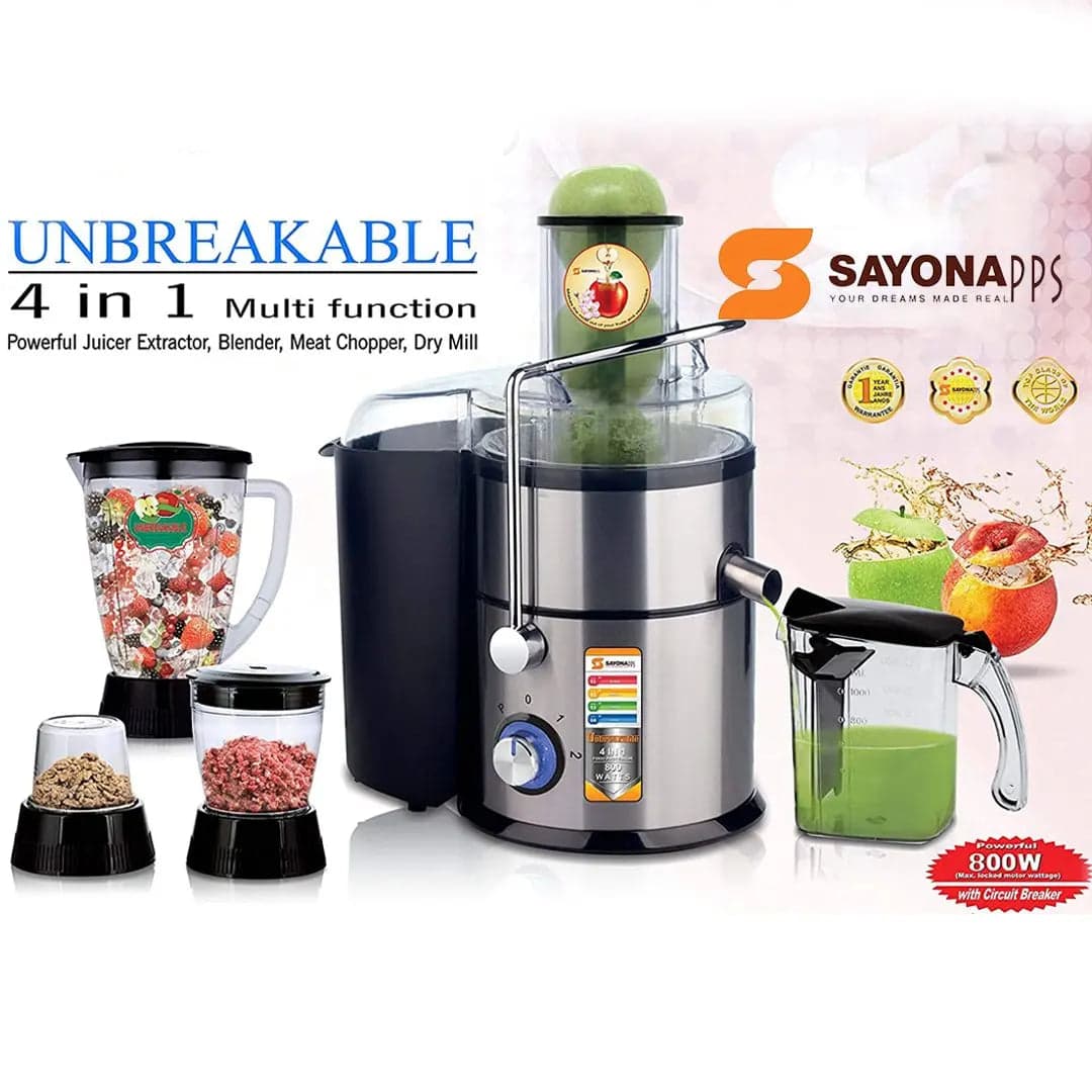 Sayona 4-in-1 Multi-Use Food Processor