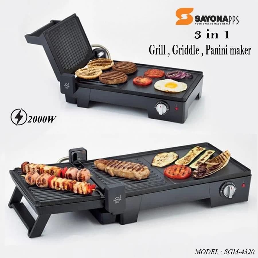 Sayona 3-in-1 Grill and Sandwich Maker