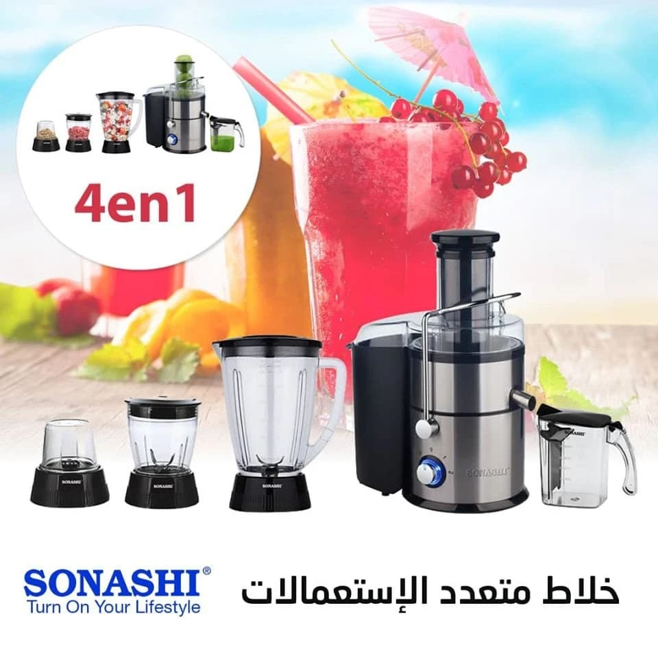 SONASHI Professional 4-in-1 Multi-Purpose Food Processor