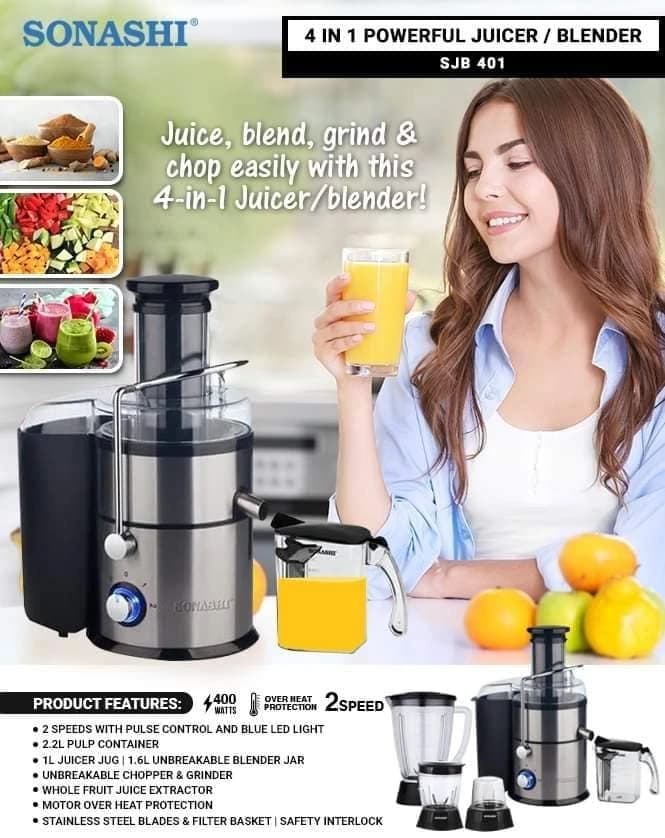 SONASHI Professional 4-in-1 Multi-Purpose Food Processor
