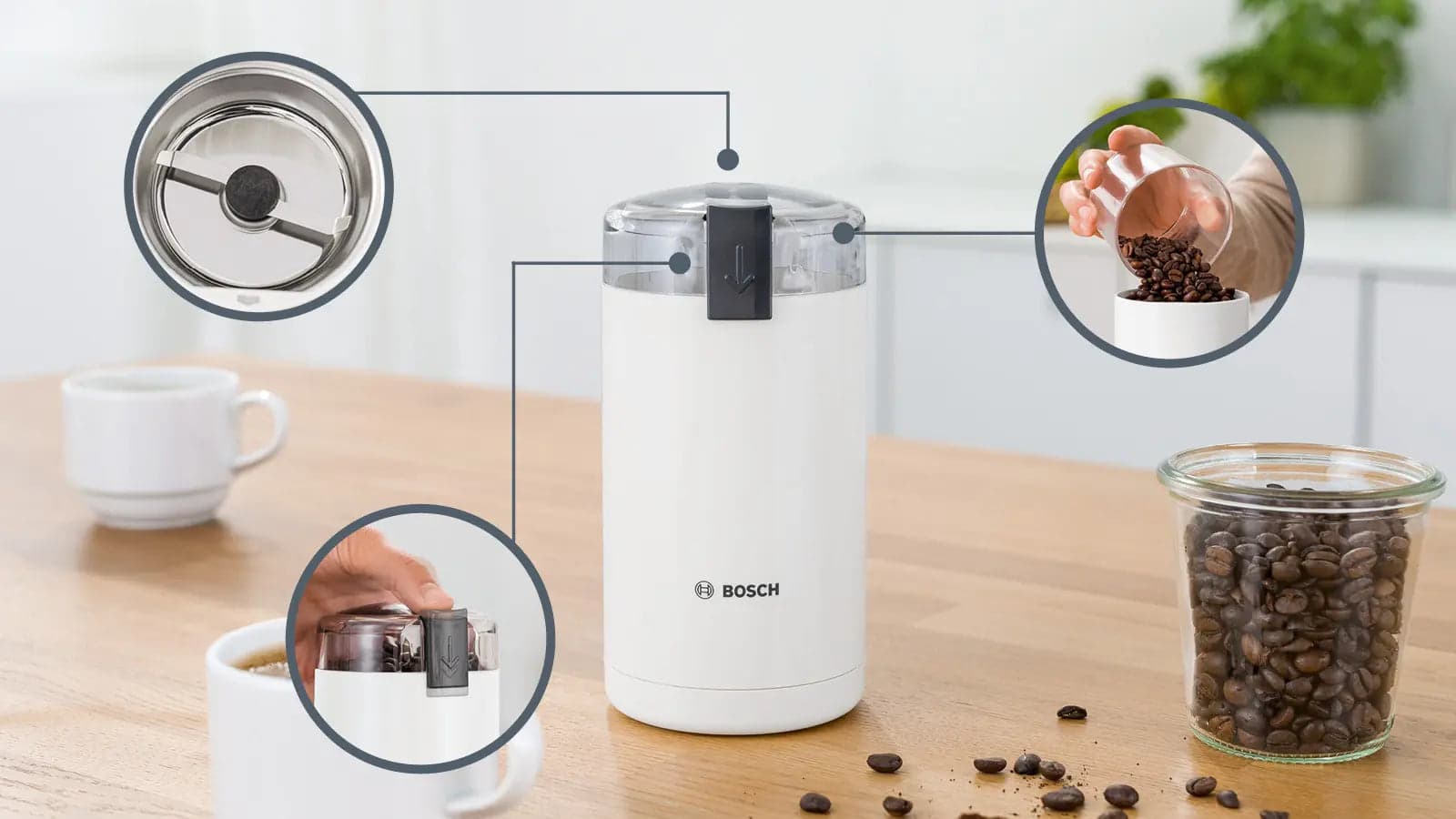 Bosch TSM6A011W Coffee Grinder 180W White