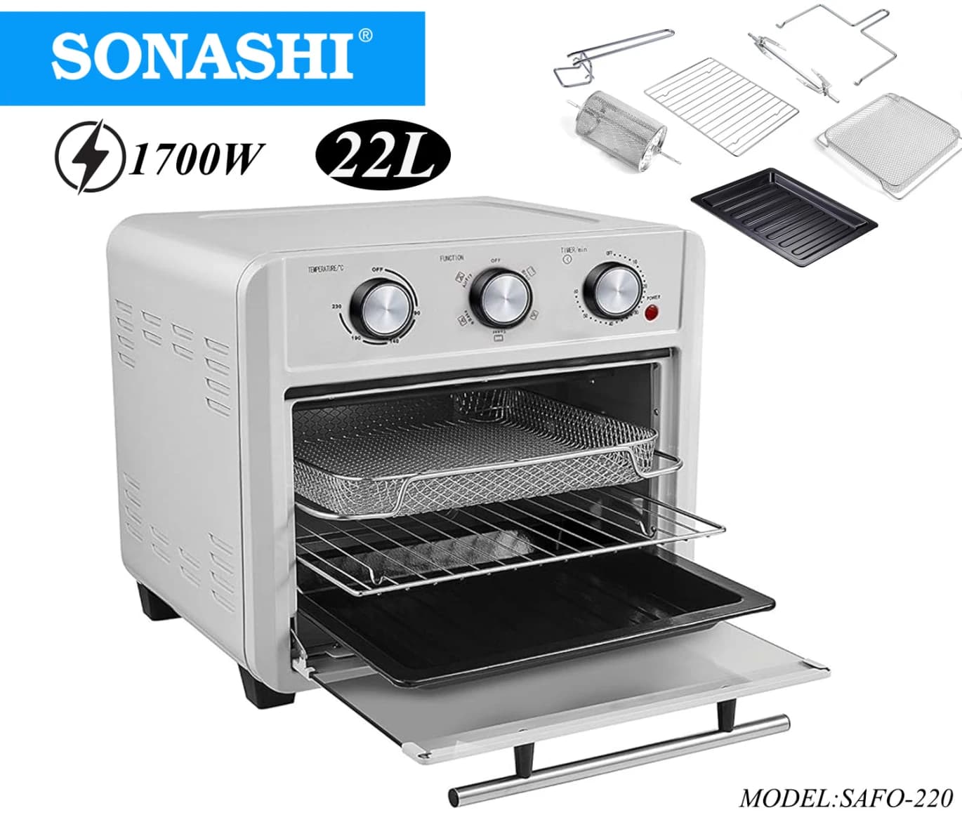 Sonashi Air Fryer Oven 22L 1700W