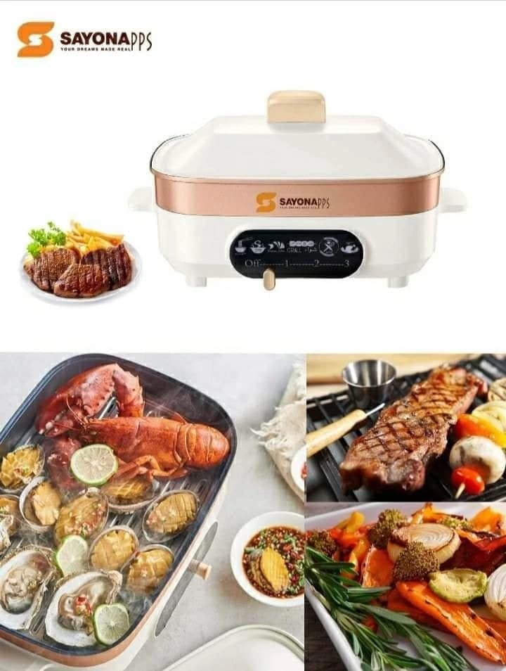 Sayona Multi-Function Grill (Boiling, Soups, Steaming, Grilling, Baking, Frying)