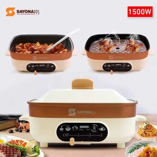 Sayona Multi-Function Grill (Boiling, Soups, Steaming, Grilling, Baking, Frying)