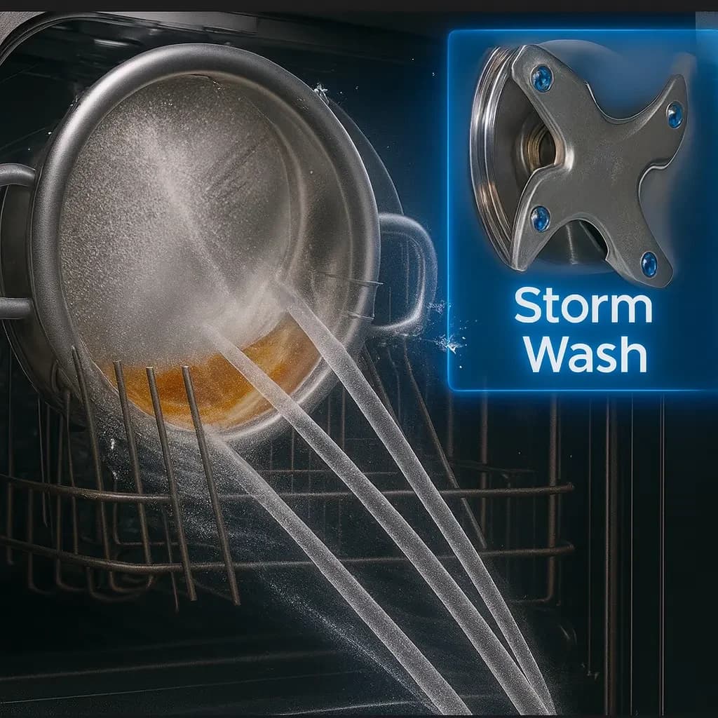 Newton Vortex 9 Program 3 Basket Dishwasher - A+++ Stainless Steel