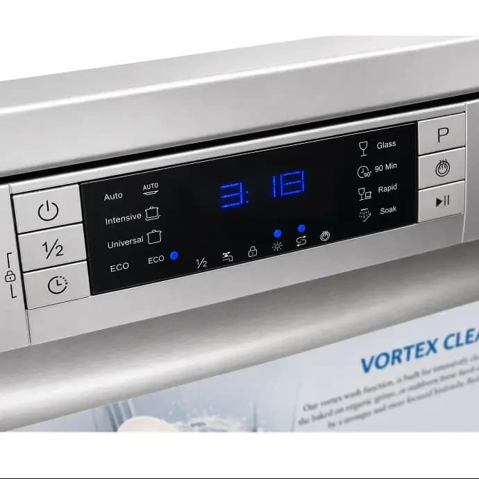 Newton Vortex 9 Program 3 Basket Dishwasher - A+++ Stainless Steel