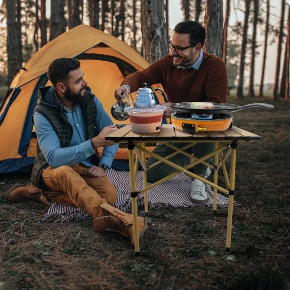 Folding Camping Table, Aluminum Roll-up Camp Table, Portable and Durable