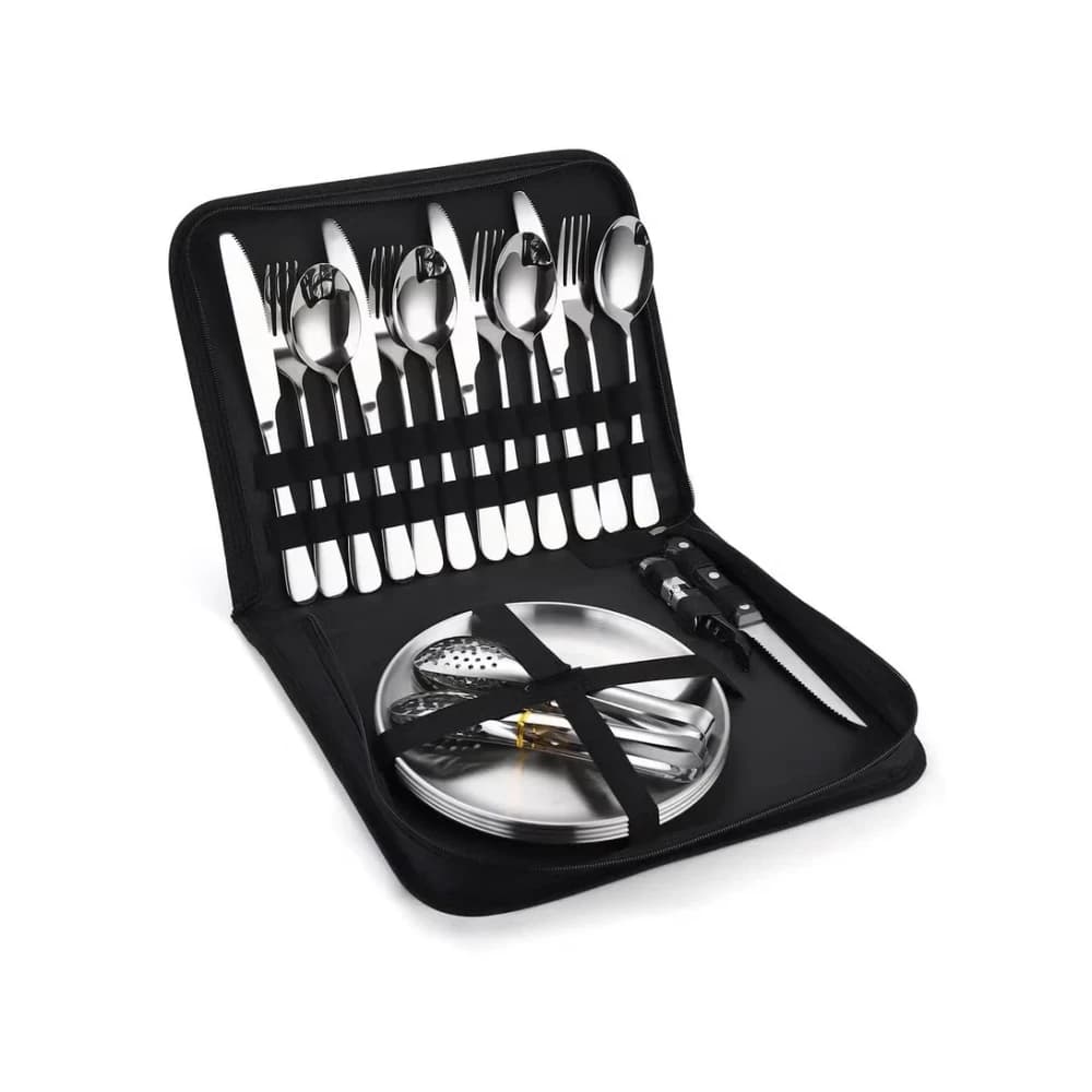 Silverware Flatware Cutlery Set, 20-piece Outdoor Camping Stainless Steel Cutlery