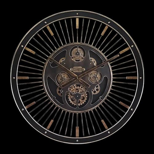 Home Esprit Wall Clock Black Gold Iron 80 x 8.5 x 80 cm