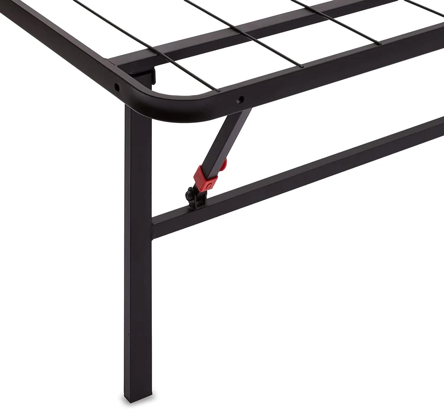 Amazon Basics Foldable Metal Bed Frame with Storage, Full Size, Black