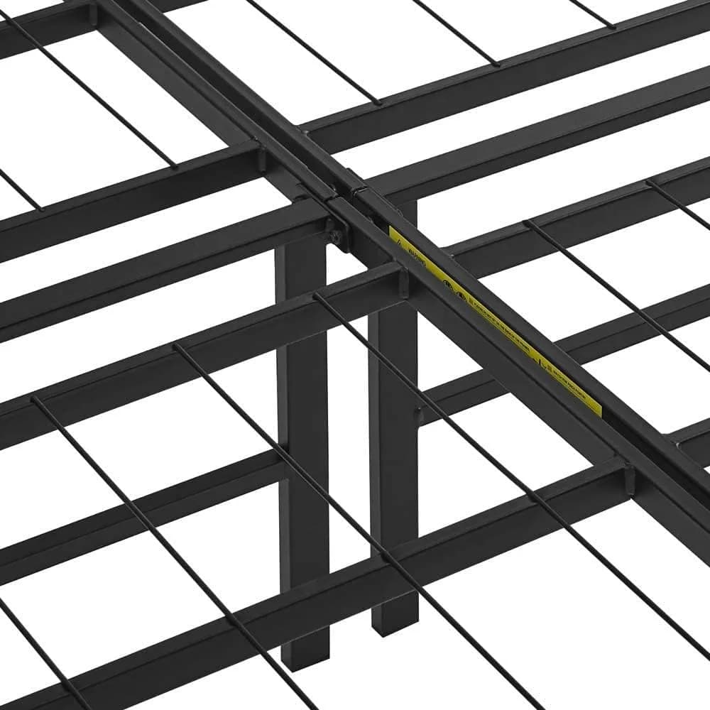Amazon Basics Foldable Metal Bed Frame with Storage, Full Size, Black