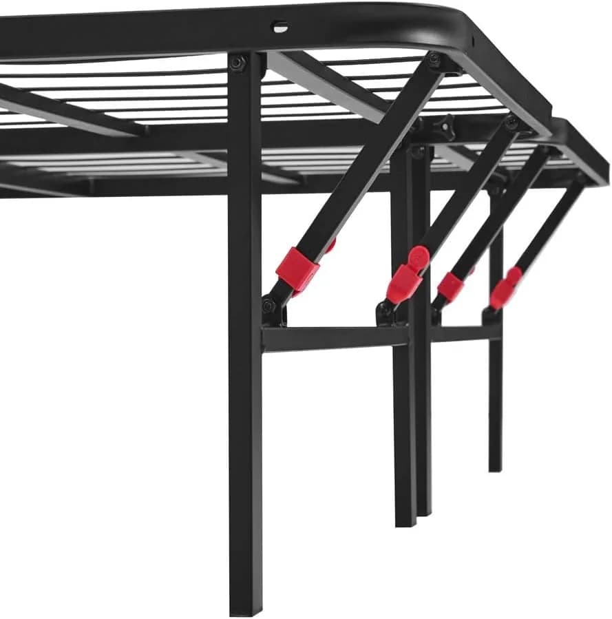 Amazon Basics Foldable Metal Bed Frame with Storage, Full Size, Black