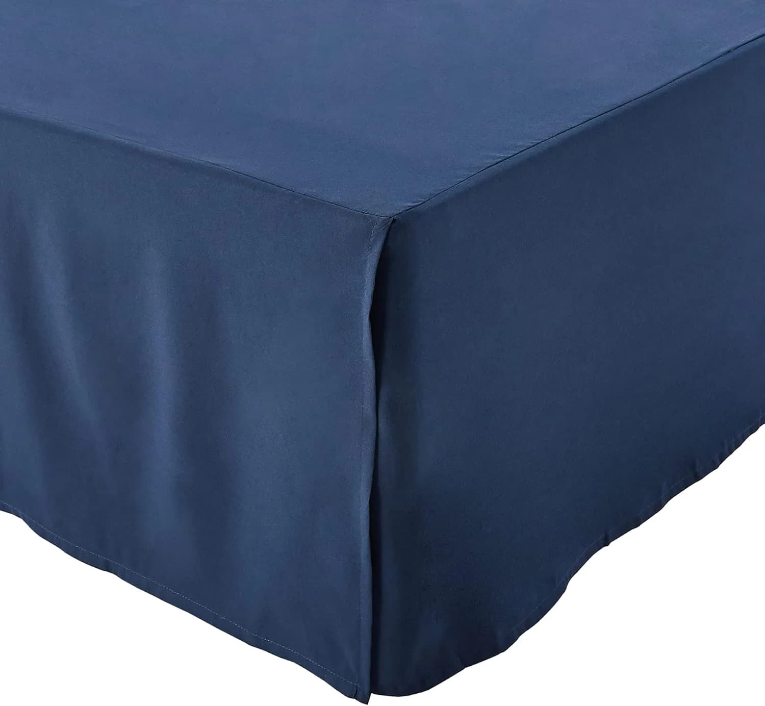 Amazon Basics Lightweight Pleated Bed Skirt, Full, Navy Blue