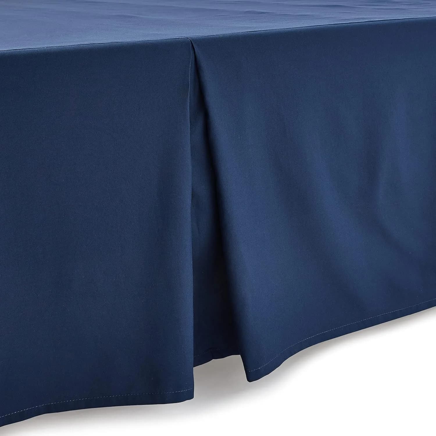 Amazon Basics Lightweight Pleated Bed Skirt, Full, Navy Blue