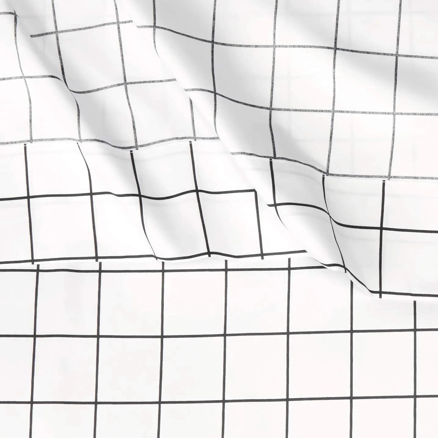 AmazonBasics College Dorm Microfiber Sheet Set with Elastic Pockets – Queen, Black Grid